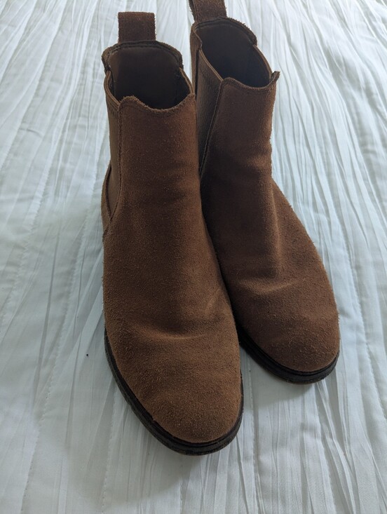 Clarks Shoes - Women's Brown Suede Chelsea Boots